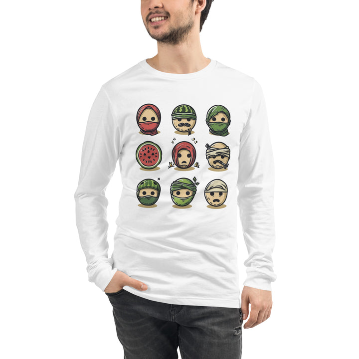 Men Long Sleeve Tee | Palestine Emoji