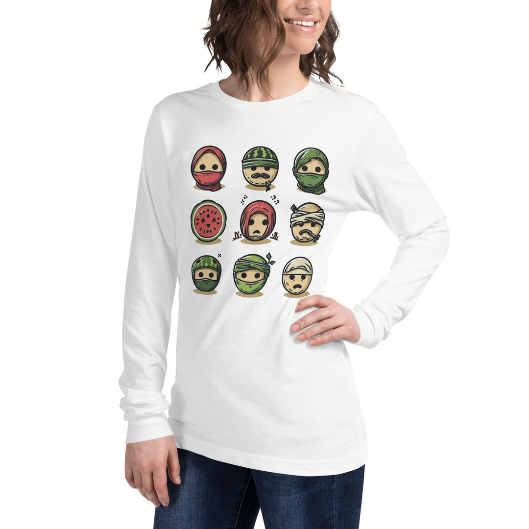 Women Long Sleeve Tee | Palestine Emoji