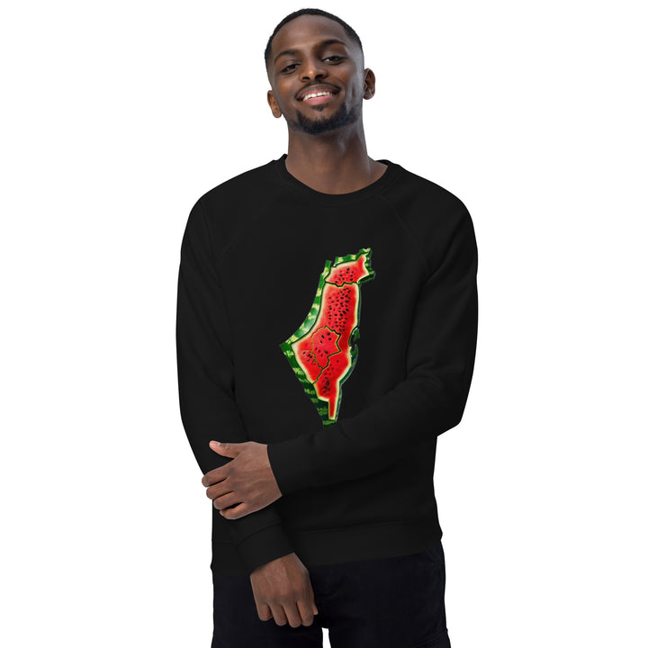 Men organic raglan sweatshirt | Palestine Watermelon