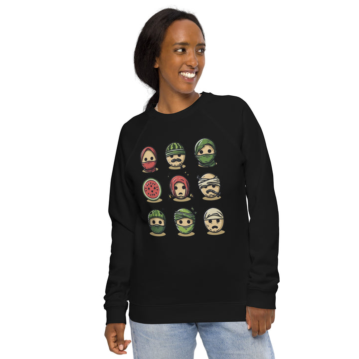 Women organic raglan sweatshirt | Palestine Emoji