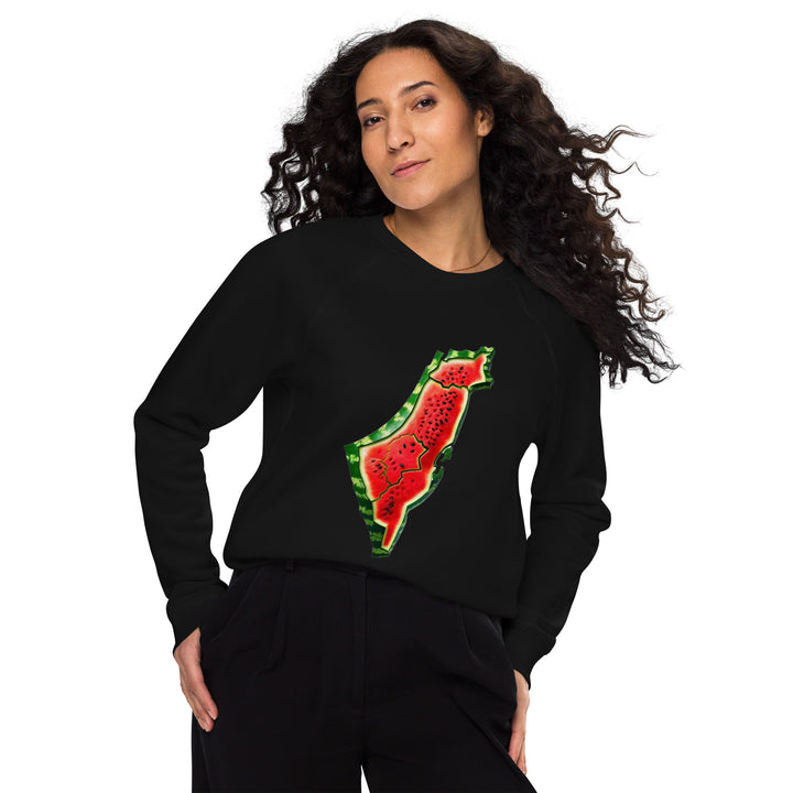 Women organic raglan sweatshirt | Palestine Watermelon