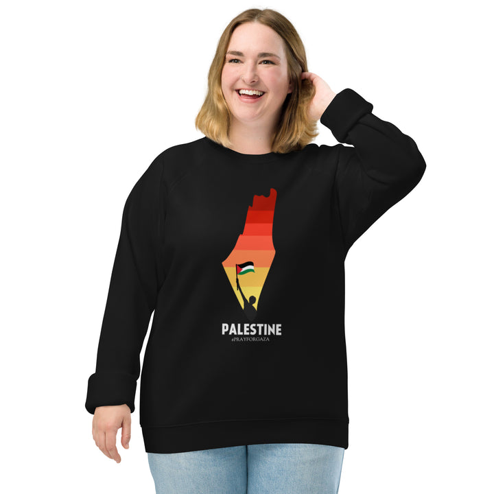 Women organic raglan sweatshirt | Palestine Map