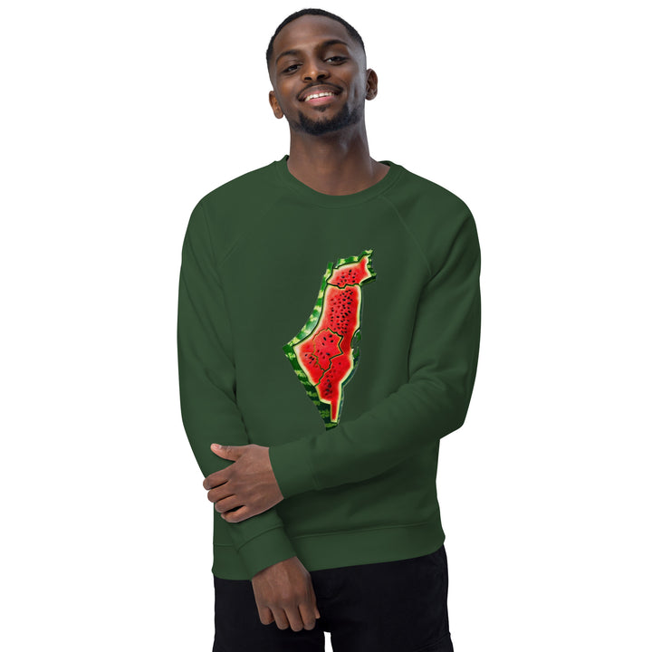 Men organic raglan sweatshirt | Palestine Watermelon