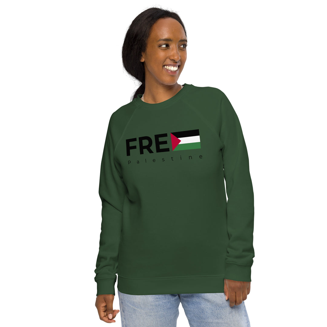 Women organic raglan sweatshirt | Free Palestine