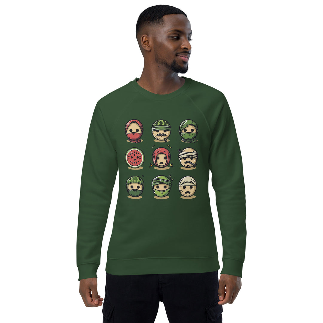 Men organic raglan sweatshirt | Palestine Emoji