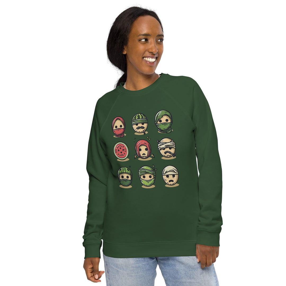 Women organic raglan sweatshirt | Palestine Emoji