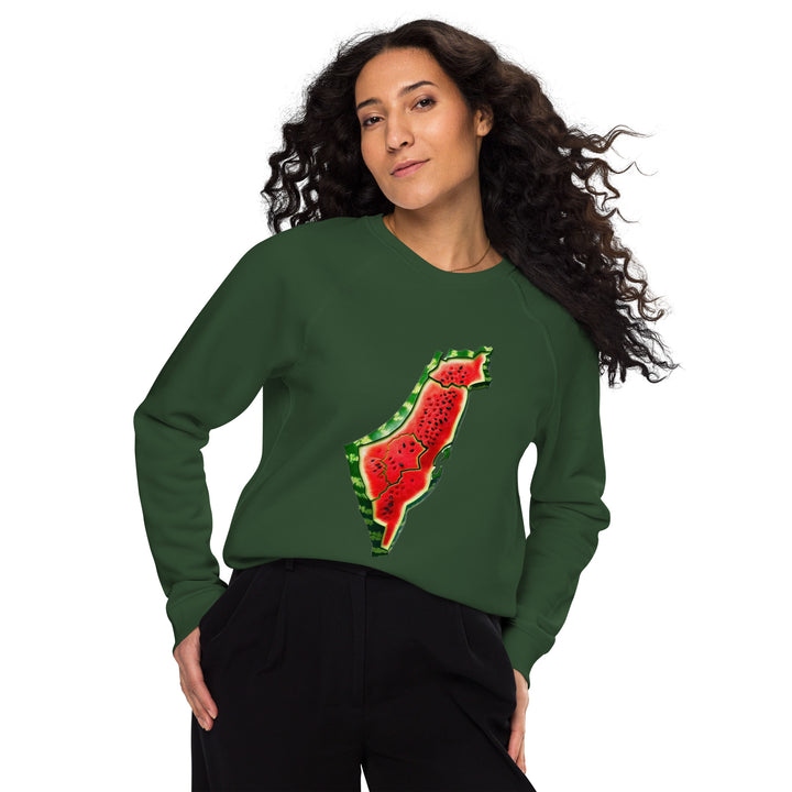 Women organic raglan sweatshirt | Palestine Watermelon