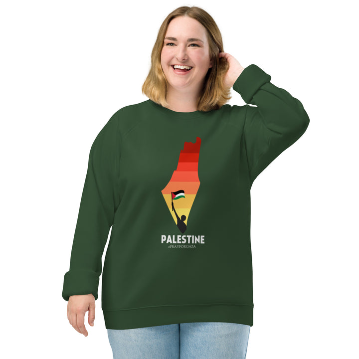 Women organic raglan sweatshirt | Palestine Map