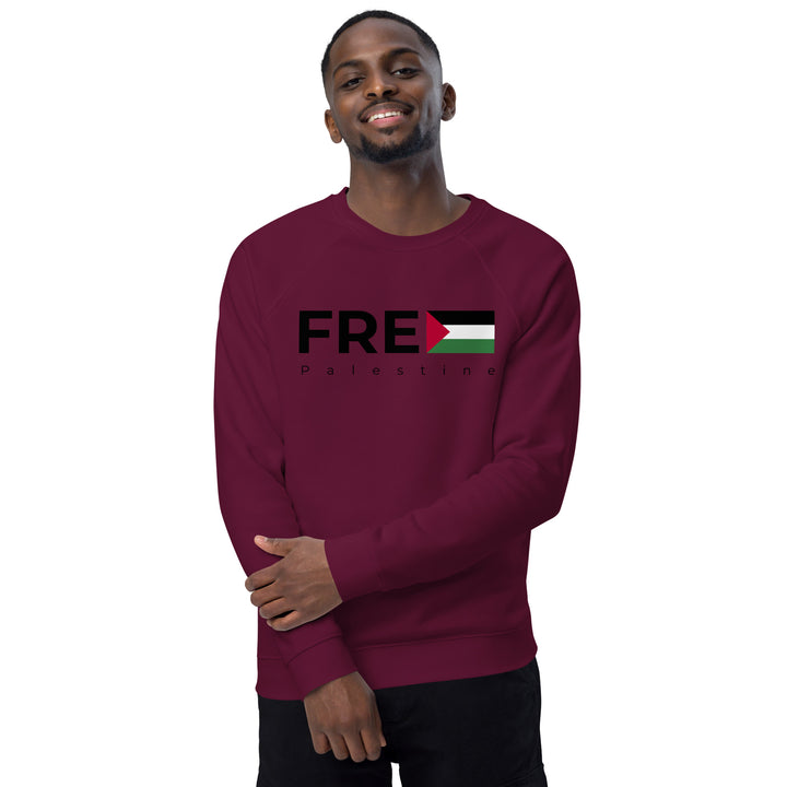 Mens organic raglan sweatshirt | Free Palestine