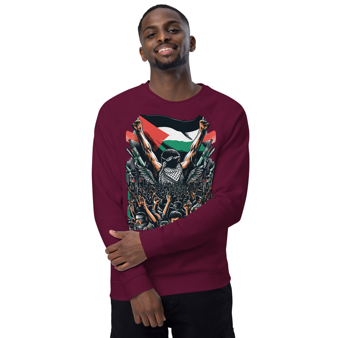 Mens organic raglan sweatshirt | Art by Moh