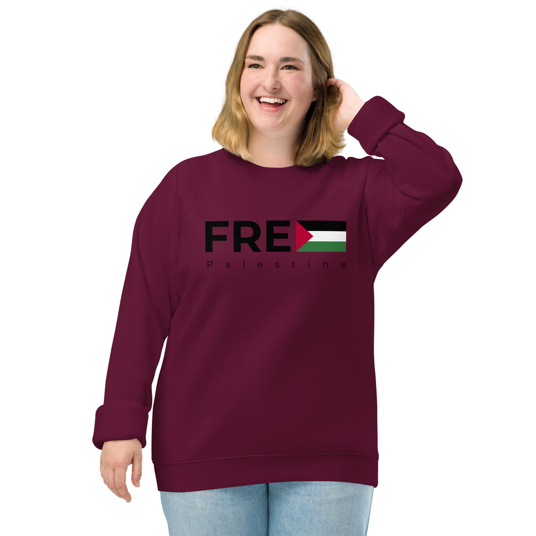 Women organic raglan sweatshirt | Free Palestine