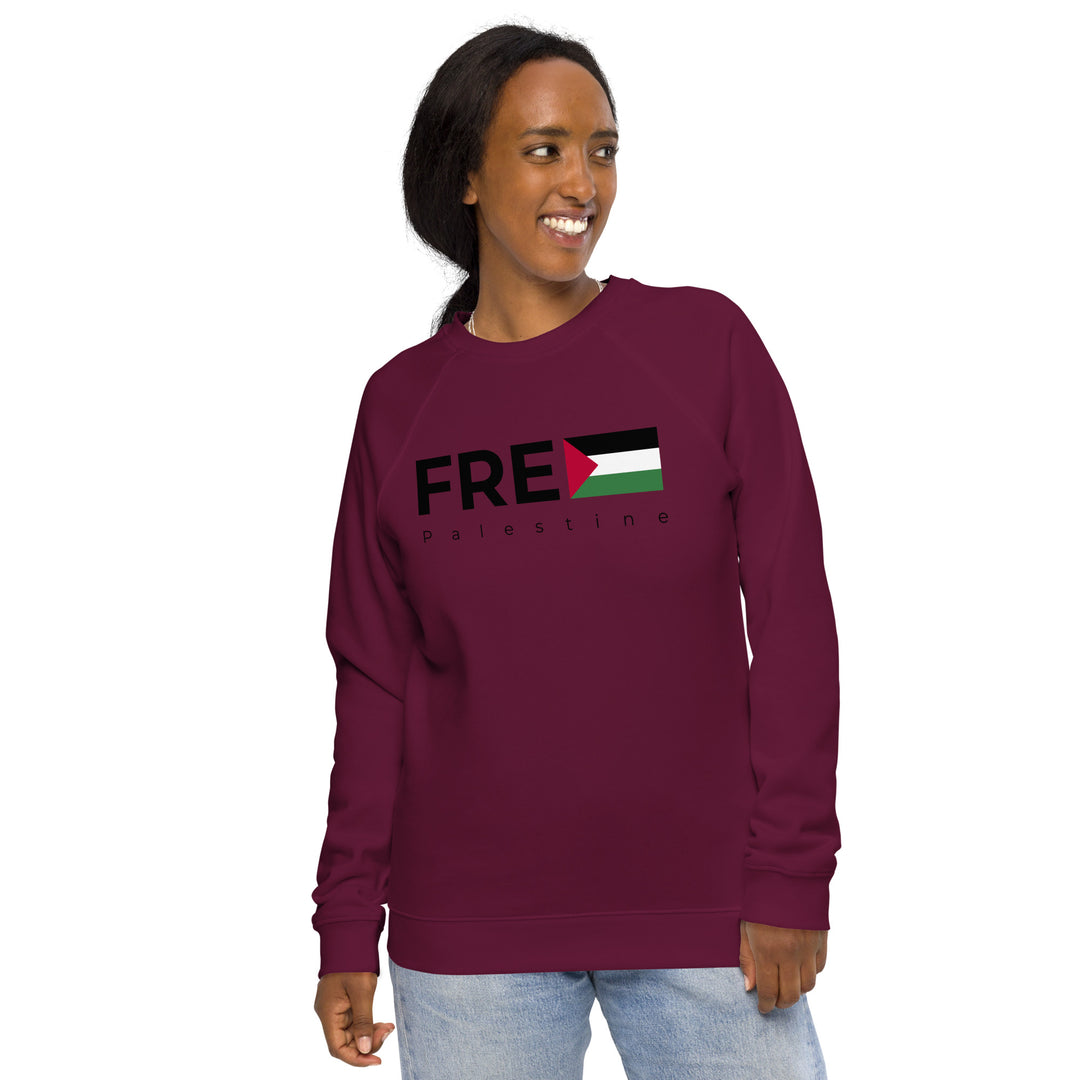 Women organic raglan sweatshirt | Free Palestine