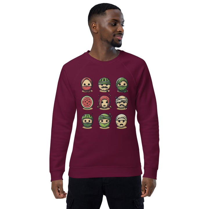 Men organic raglan sweatshirt | Palestine Emoji