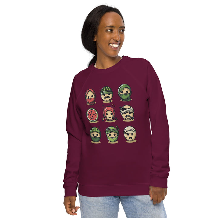 Women organic raglan sweatshirt | Palestine Emoji