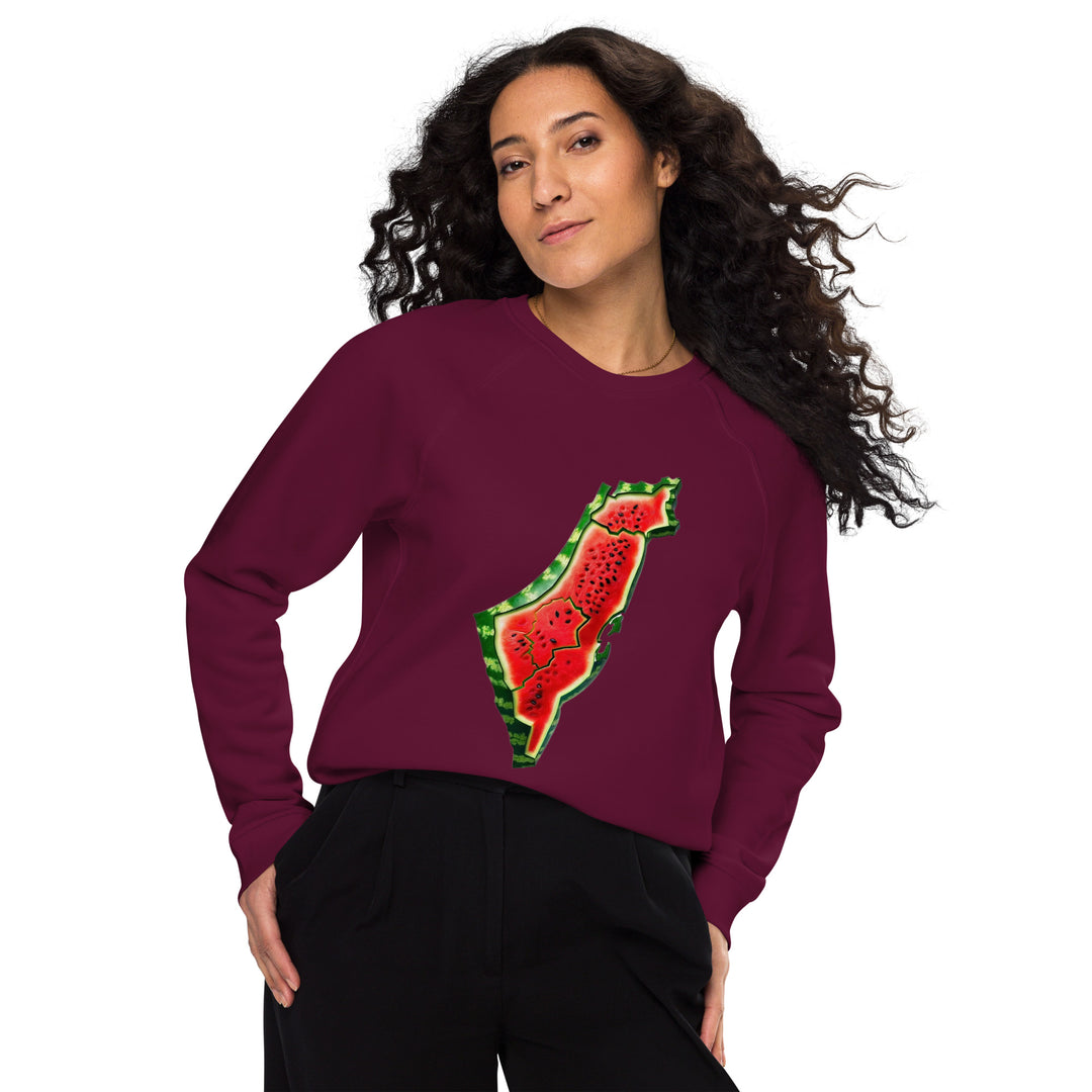 Women organic raglan sweatshirt | Palestine Watermelon