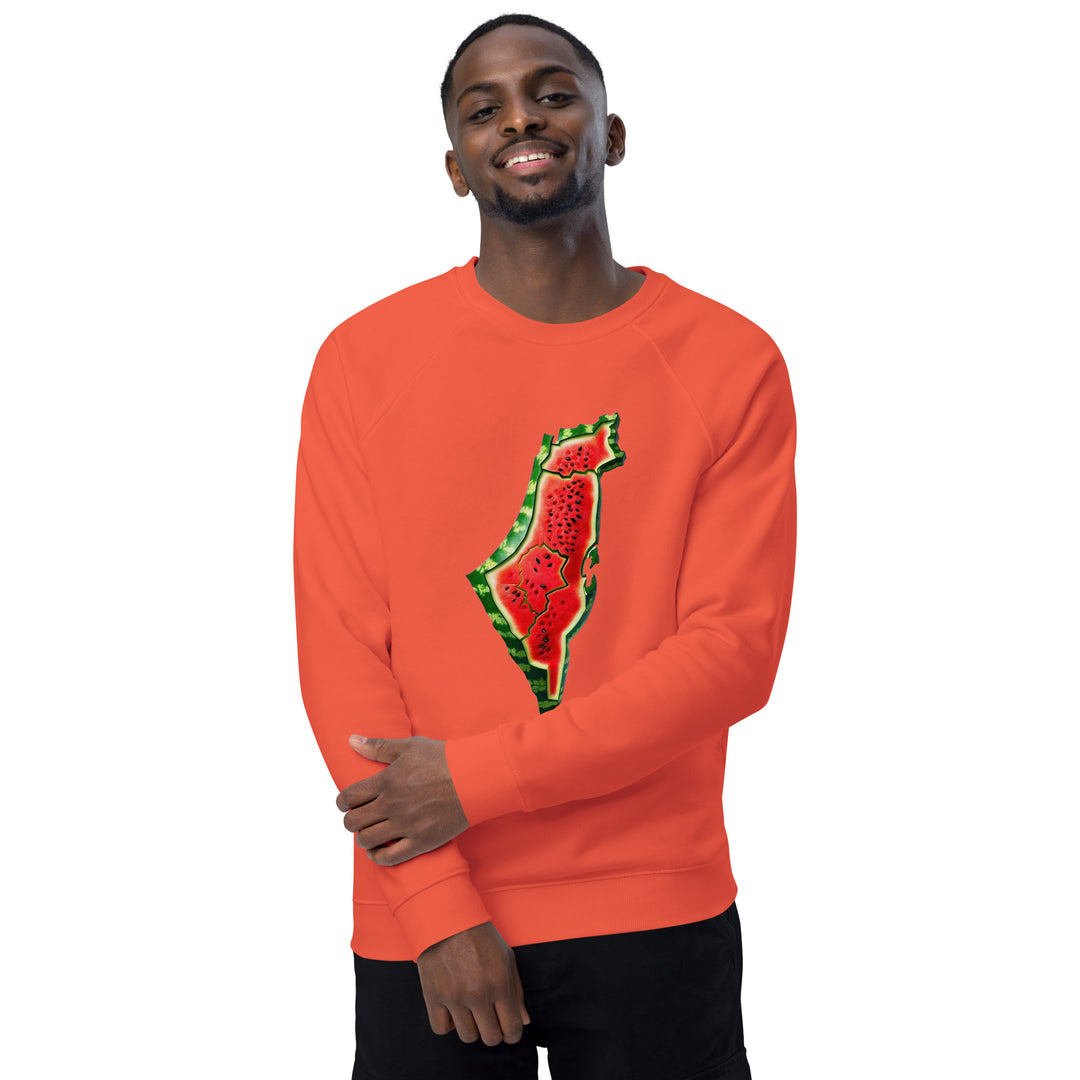 Men organic raglan sweatshirt | Palestine Watermelon