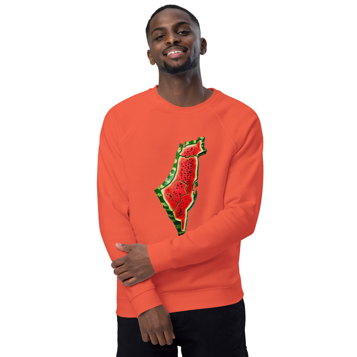 Men organic raglan sweatshirt | Palestine Watermelon