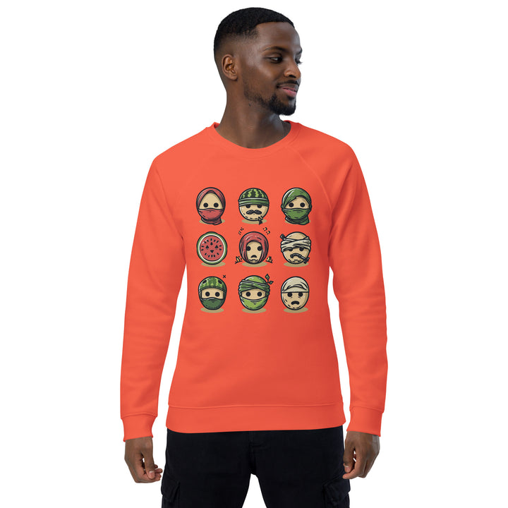 Men organic raglan sweatshirt | Palestine Emoji