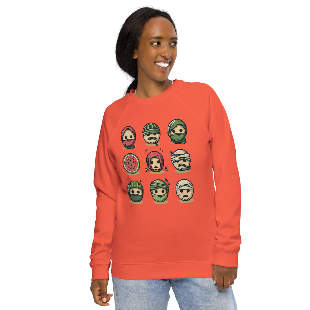 Women organic raglan sweatshirt | Palestine Emoji