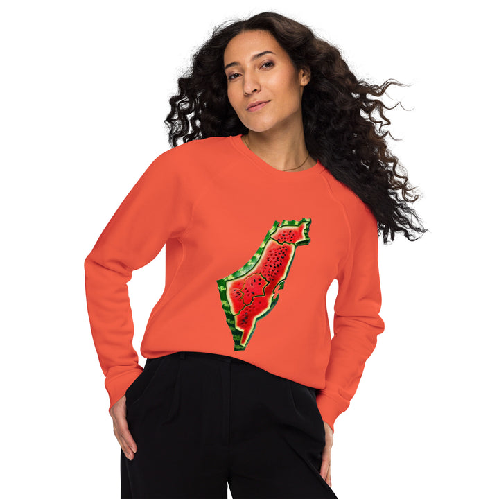 Women organic raglan sweatshirt | Palestine Watermelon