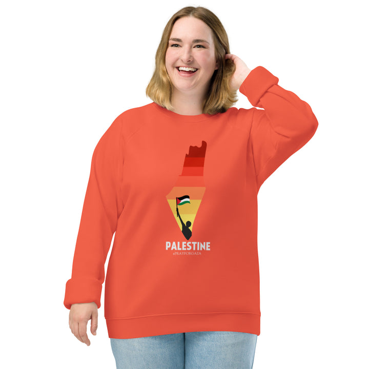 Women organic raglan sweatshirt | Palestine Map