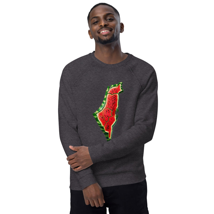 Men organic raglan sweatshirt | Palestine Watermelon