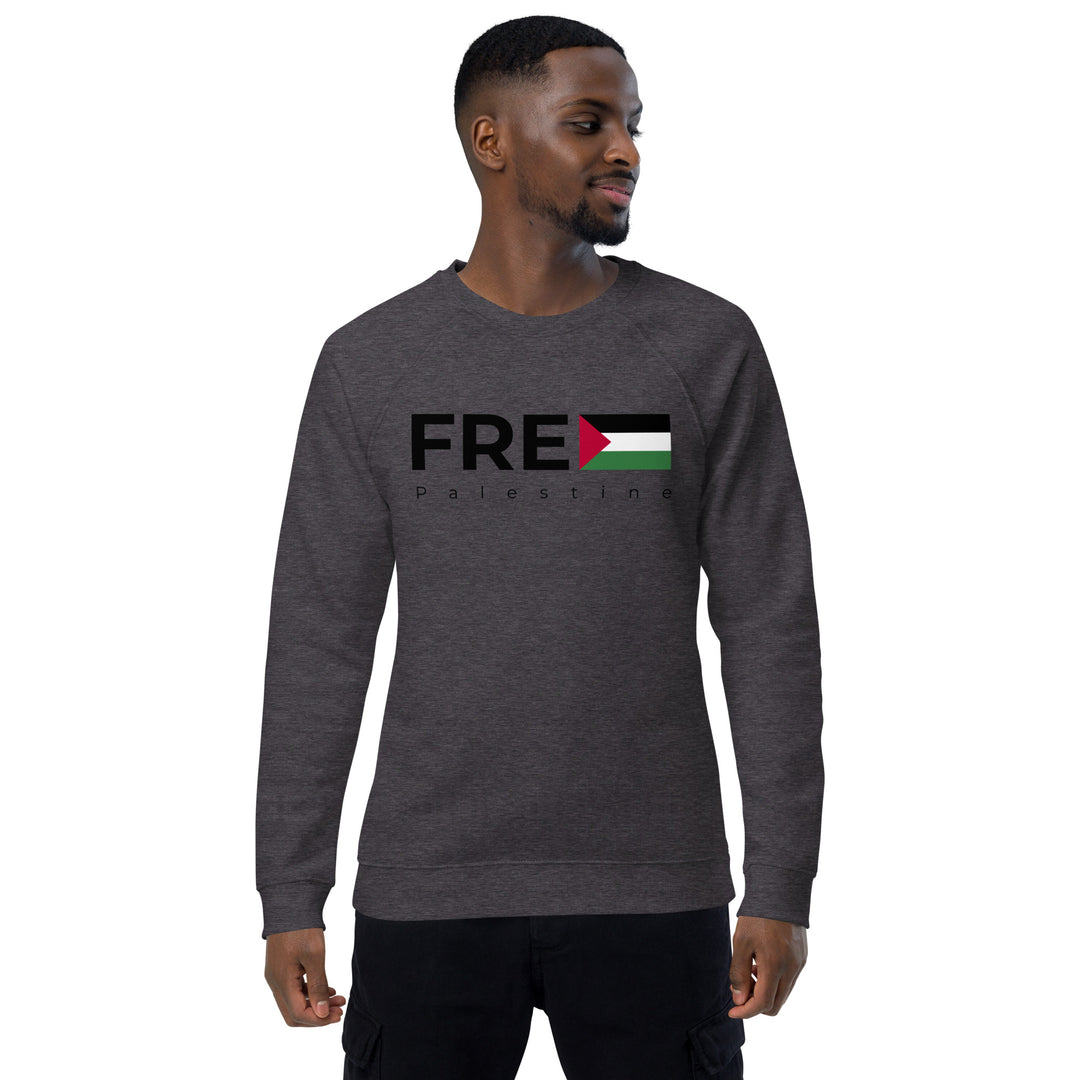 Mens organic raglan sweatshirt | Free Palestine