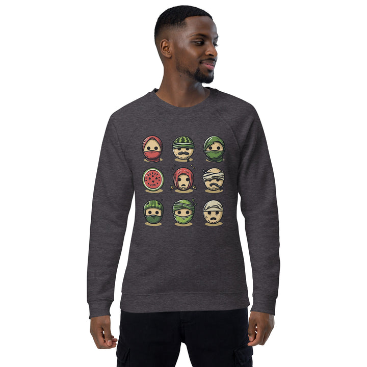 Men organic raglan sweatshirt | Palestine Emoji