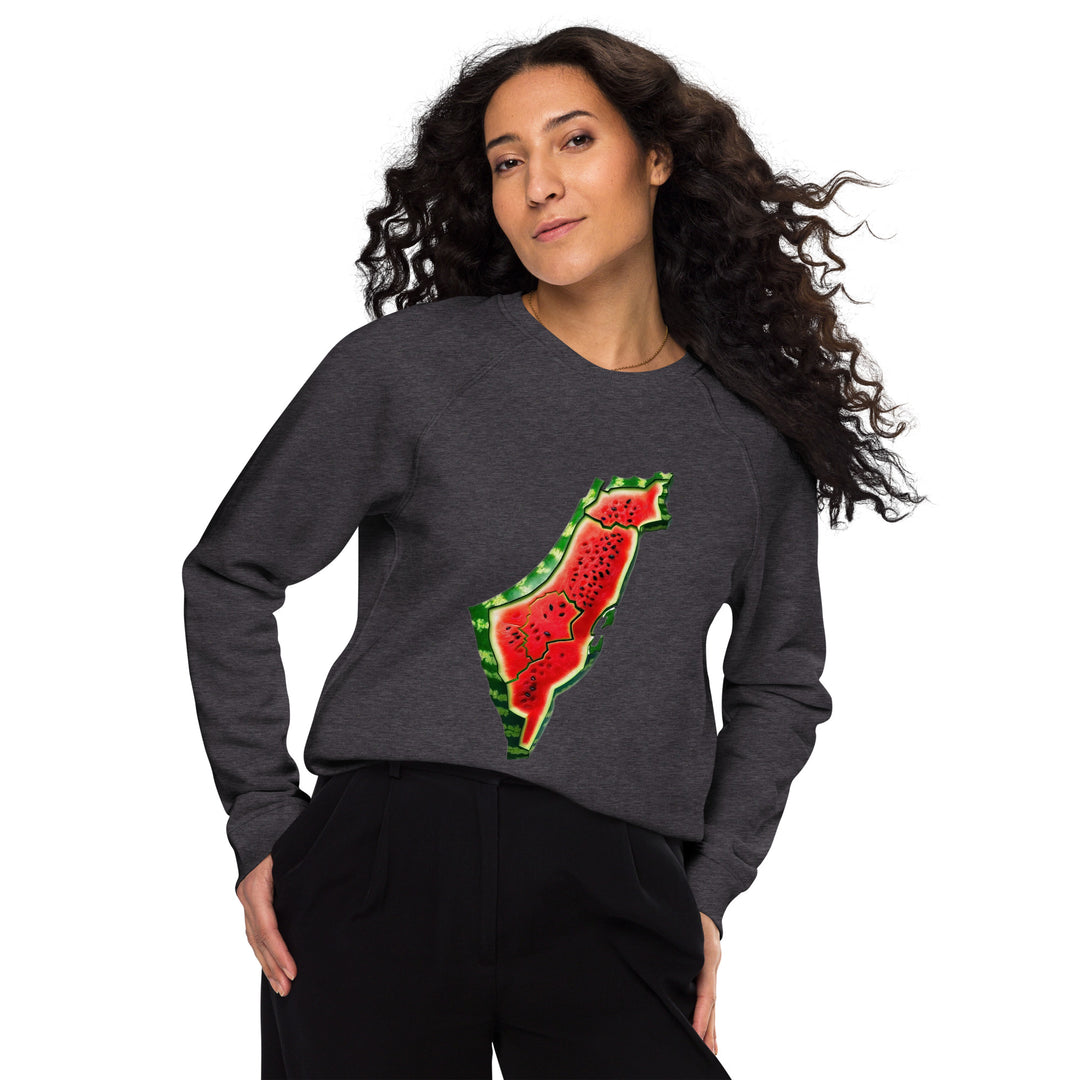 Women organic raglan sweatshirt | Palestine Watermelon