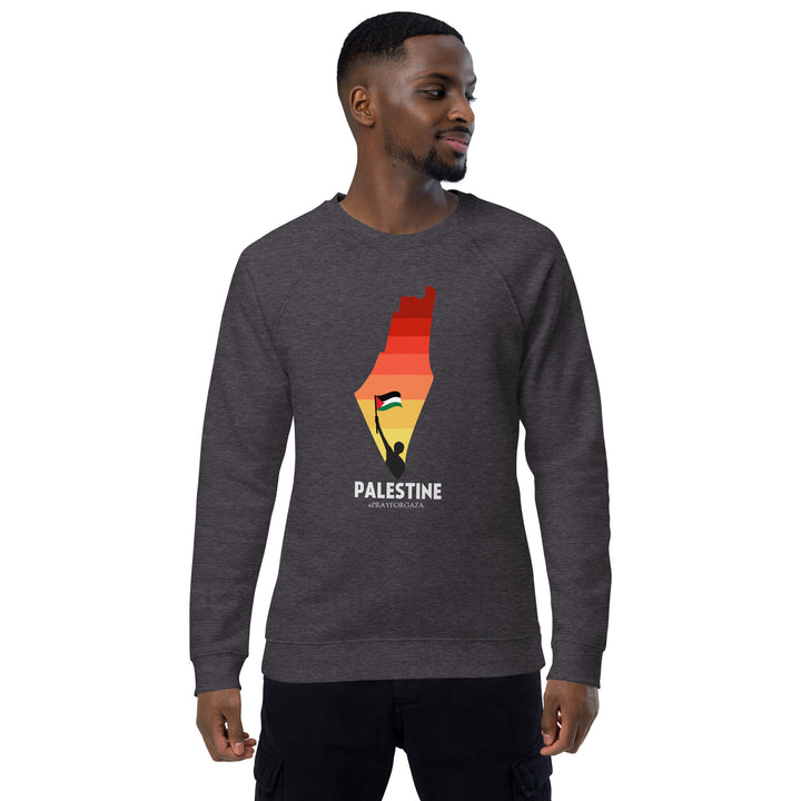 Men organic raglan sweatshirt | Palestine Map