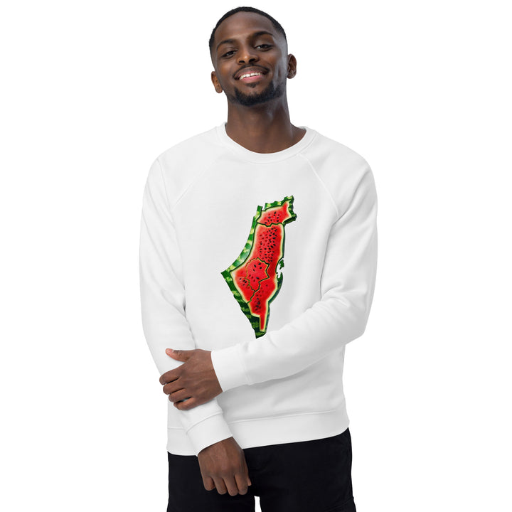 Men organic raglan sweatshirt | Palestine Watermelon