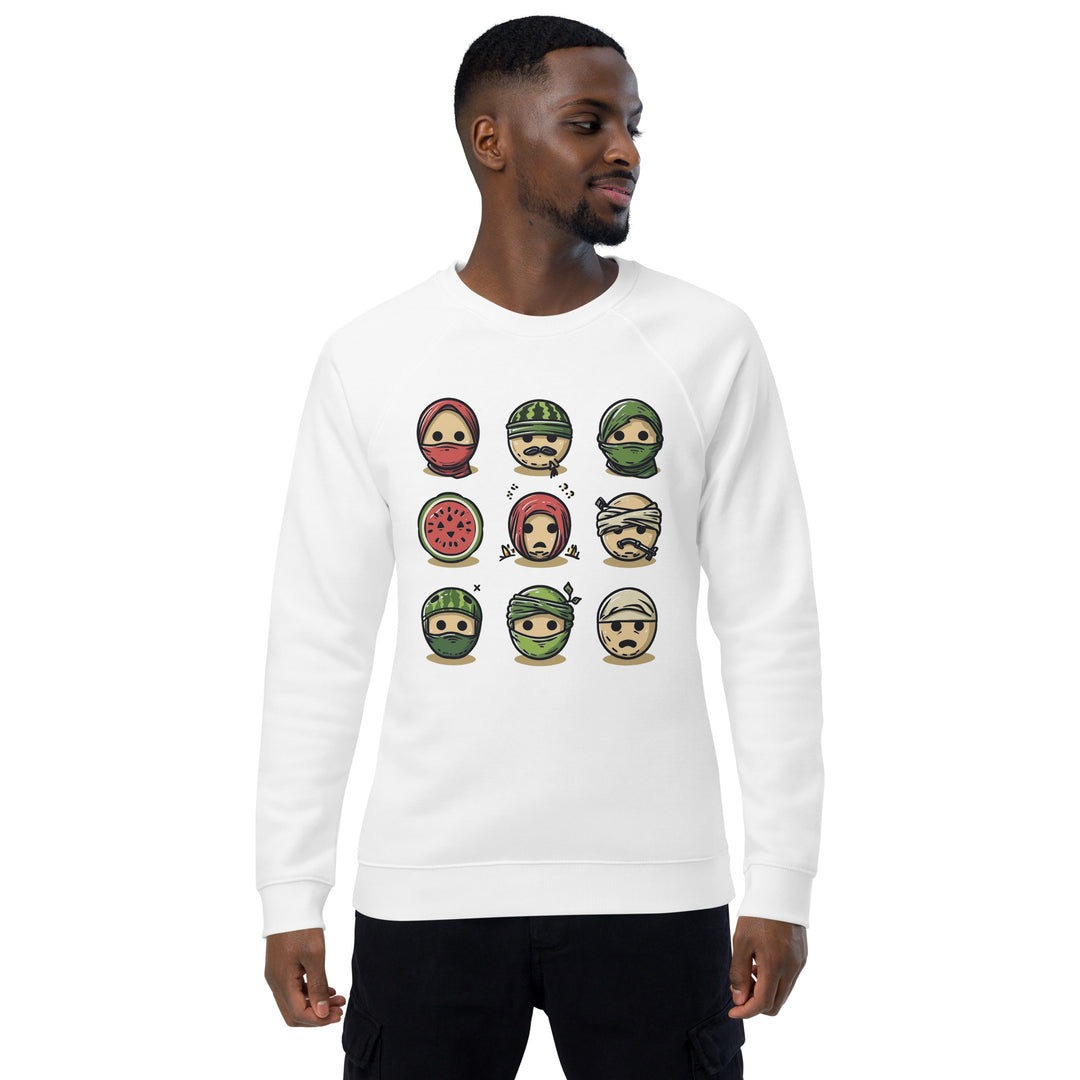 Men organic raglan sweatshirt | Palestine Emoji