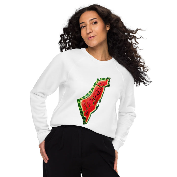 Women organic raglan sweatshirt | Palestine Watermelon