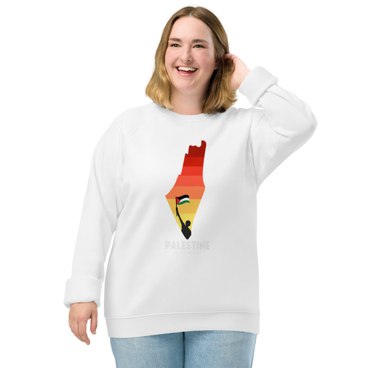 Women organic raglan sweatshirt | Palestine Map