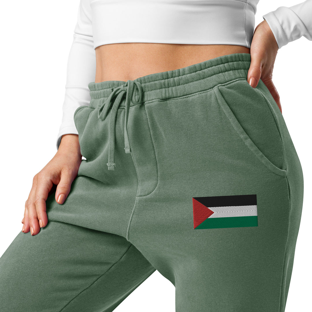 Women pigment-dyed sweatpants | Palestine Flag