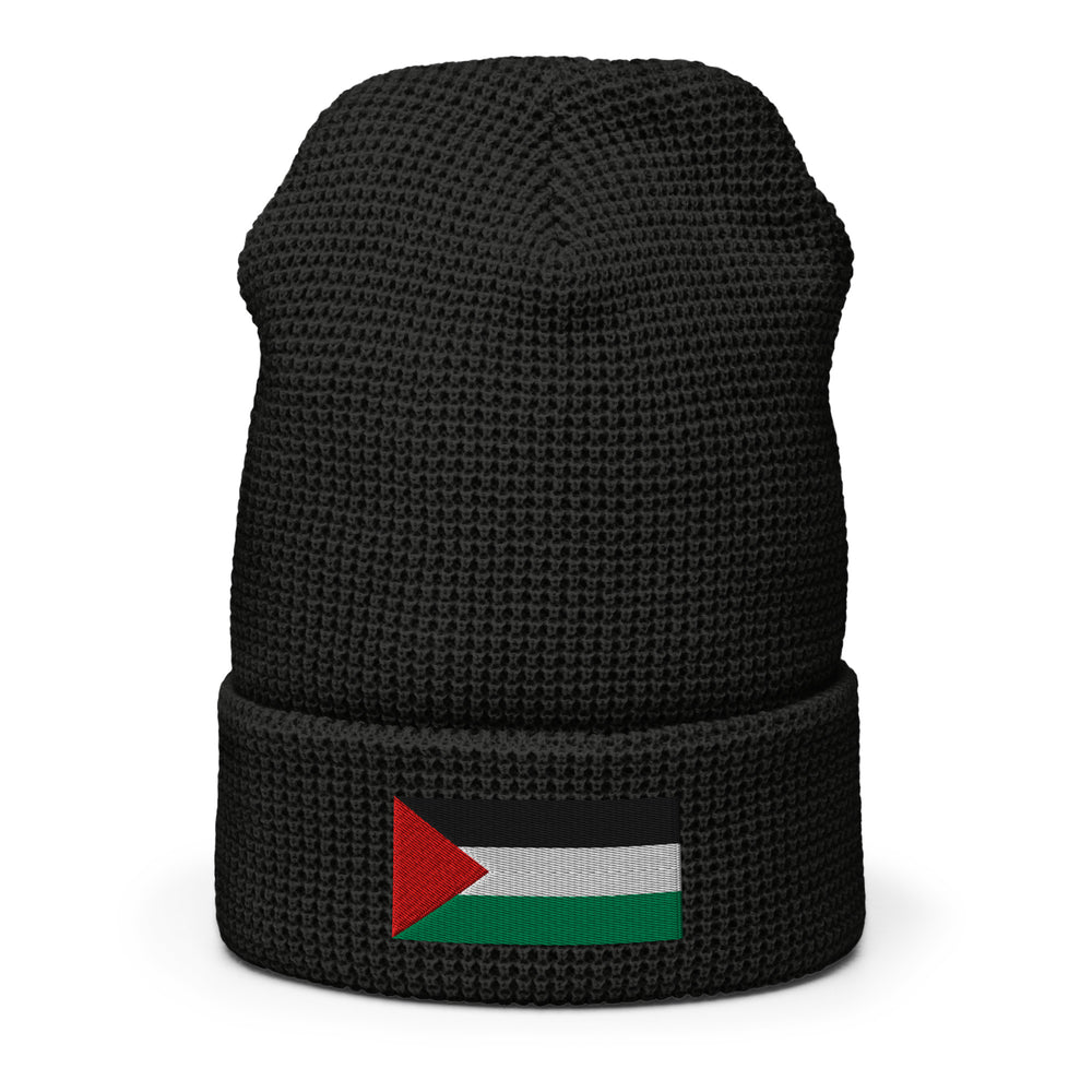 Waffle beanie - Palestine Flag, Black Front 2