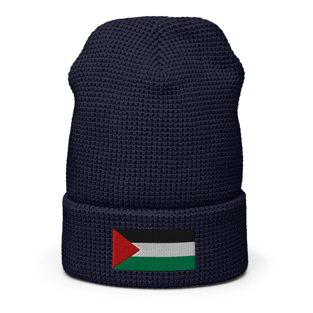 Waffle beanie - Palestine Flag, Navy Front 2