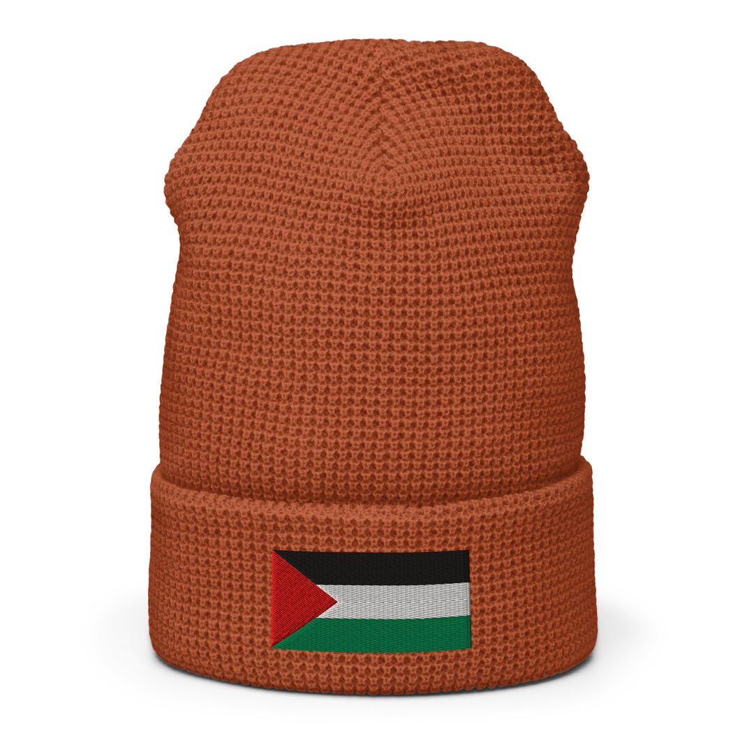 Waffle beanie - Palestine Flag, Rust Front 2