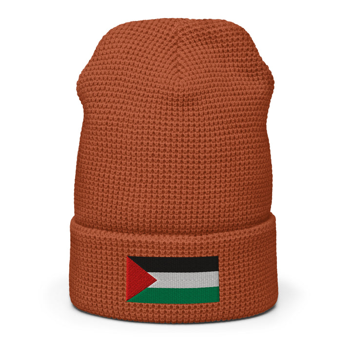 Waffle beanie - Palestine Flag, Rust Front 2