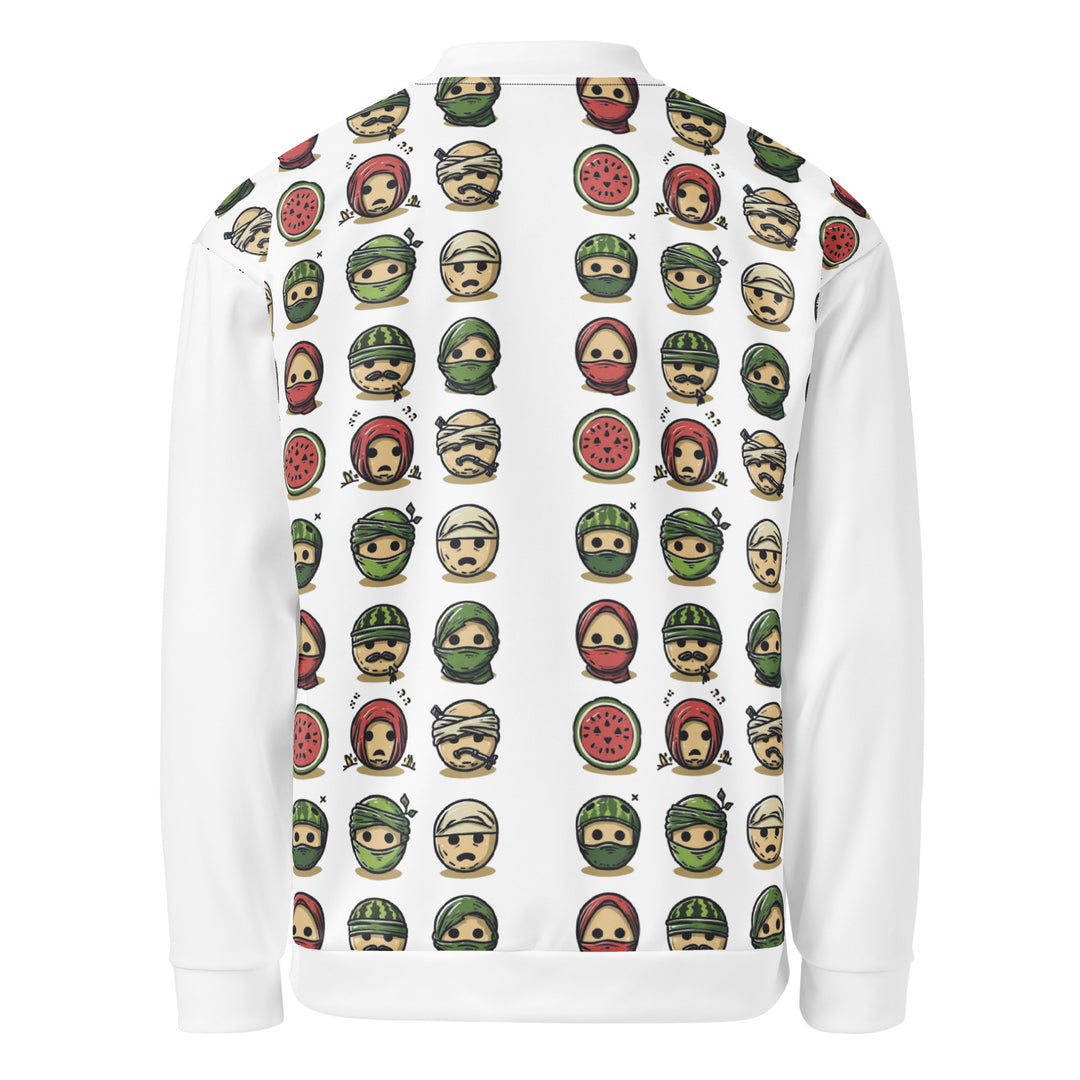 Women Bomber Jacket - Palestine Emoji, White