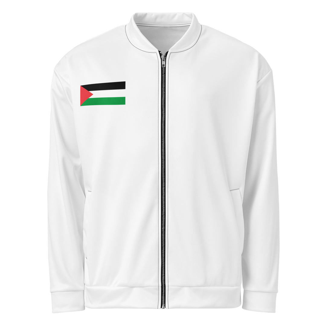 Women Bomber Jacket - Palestine Flag, White