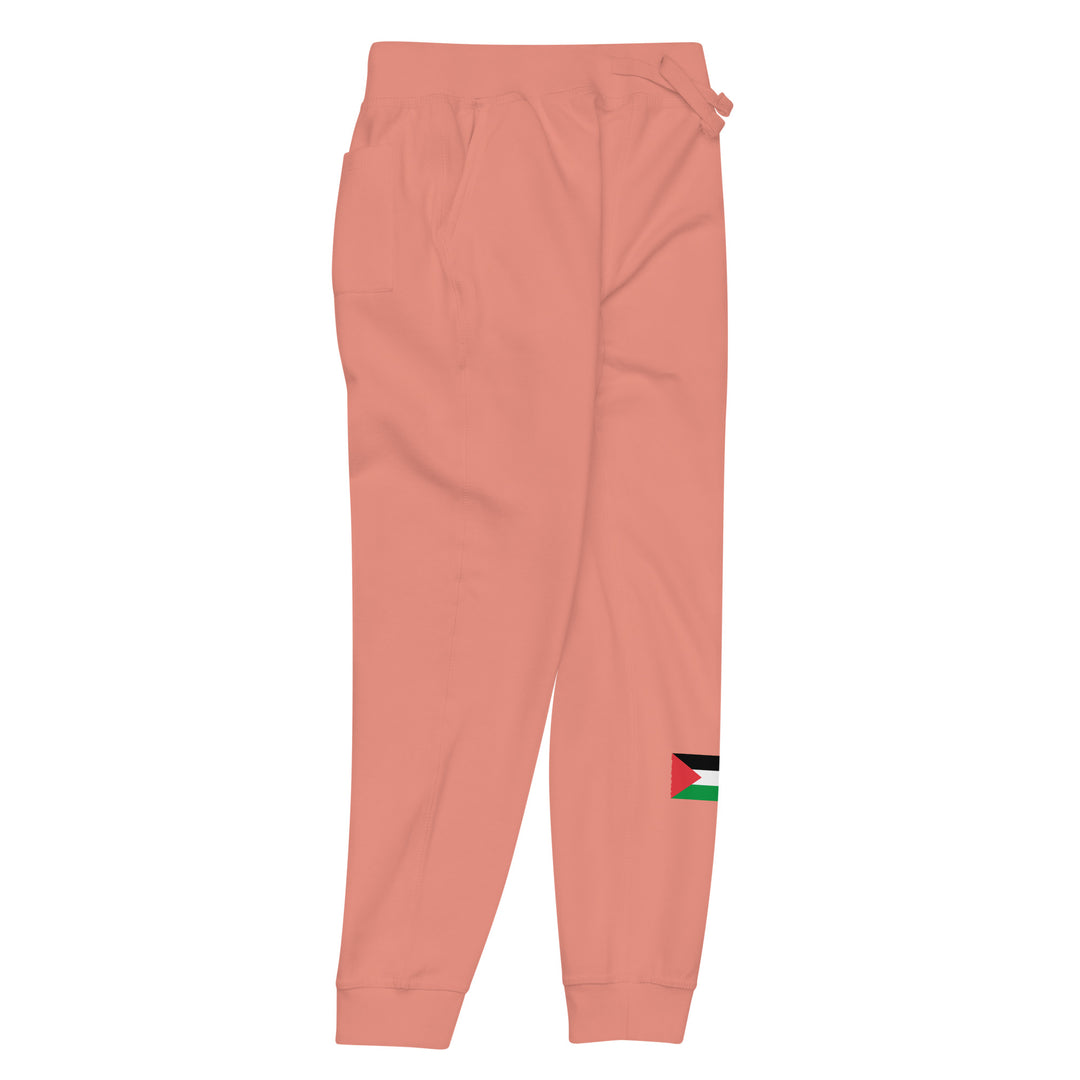 Women fleece sweatpants - Palestine Flag, Fleece Sweatpants Dusty Rose Front