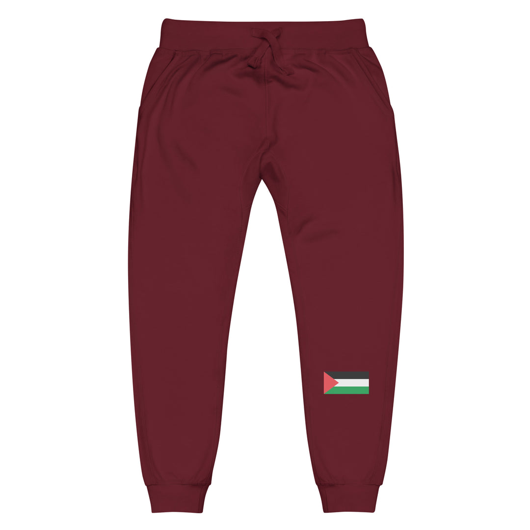 Women fleece sweatpants - Palestine Flag, Fleece Sweatpants Maroon
