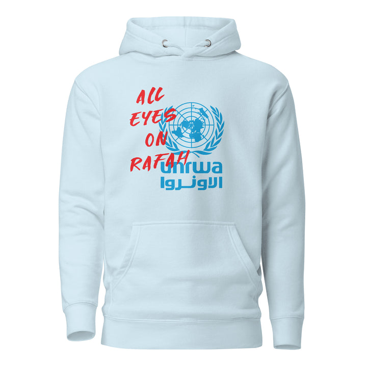 Women Hoodie - All Eyes on Rafah, Sky Blue
