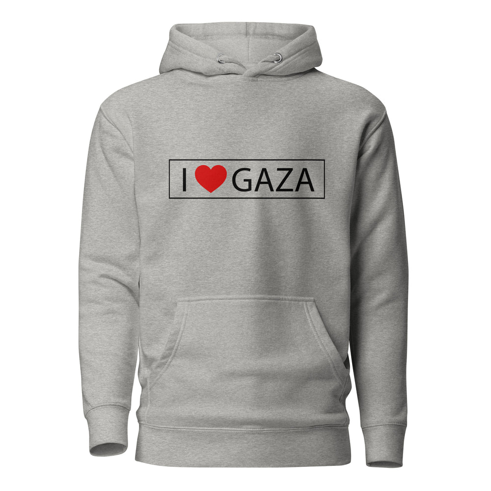 Women Hoodie - I Love Gaza, Carbon Grey