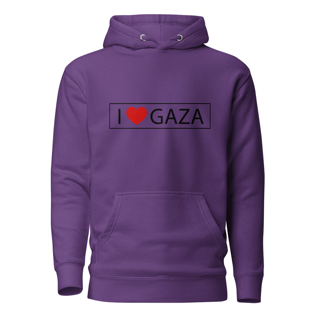 Women Hoodie - I Love Gaza, Purple