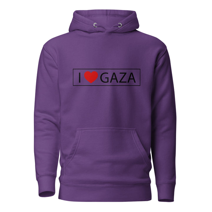 Women Hoodie - I Love Gaza, Purple