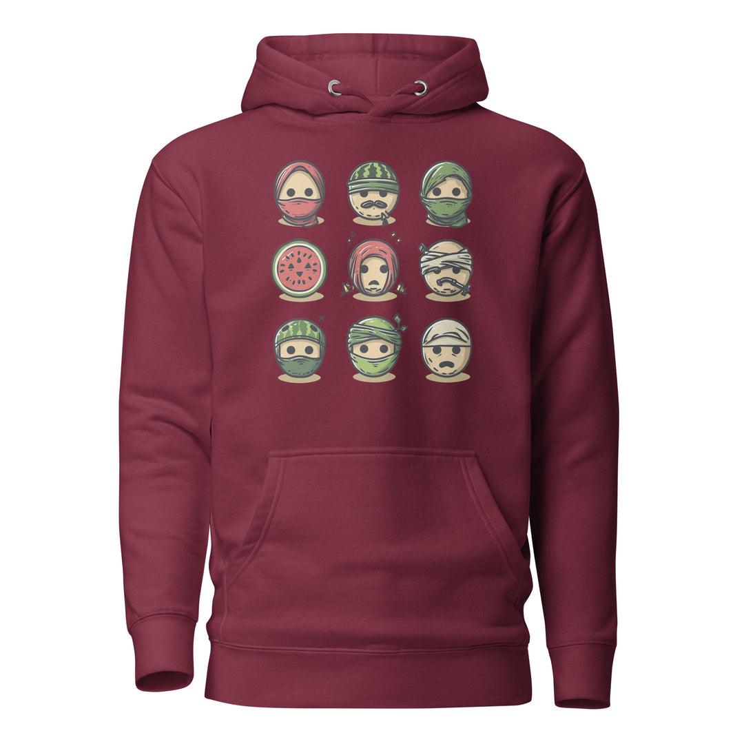 Women Hoodie - Palestine Emoji, Maroon