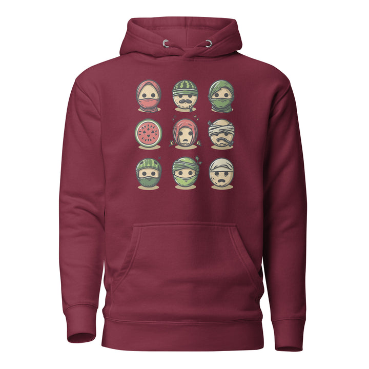 Women Hoodie - Palestine Emoji, Maroon