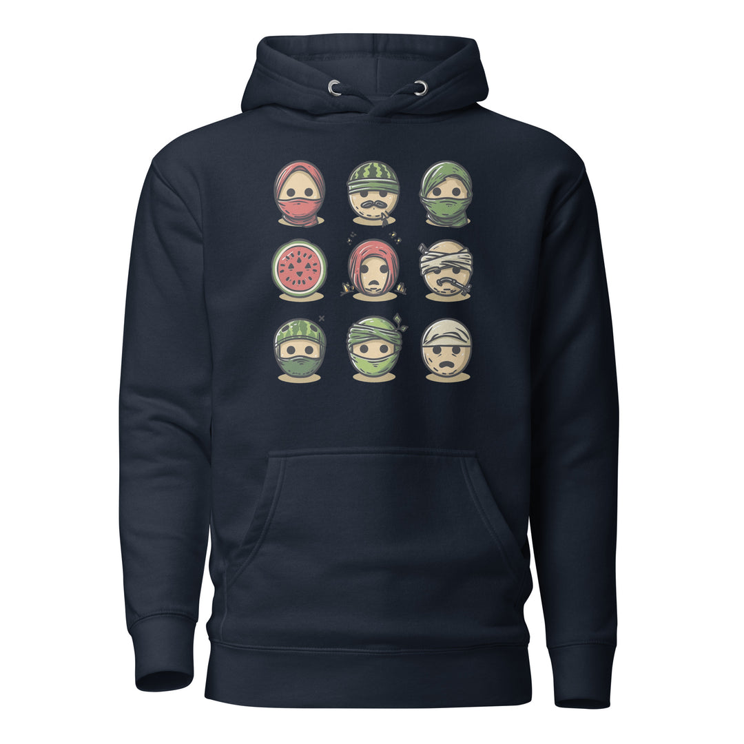 Women Hoodie - Palestine Emoji, Navy Blazer